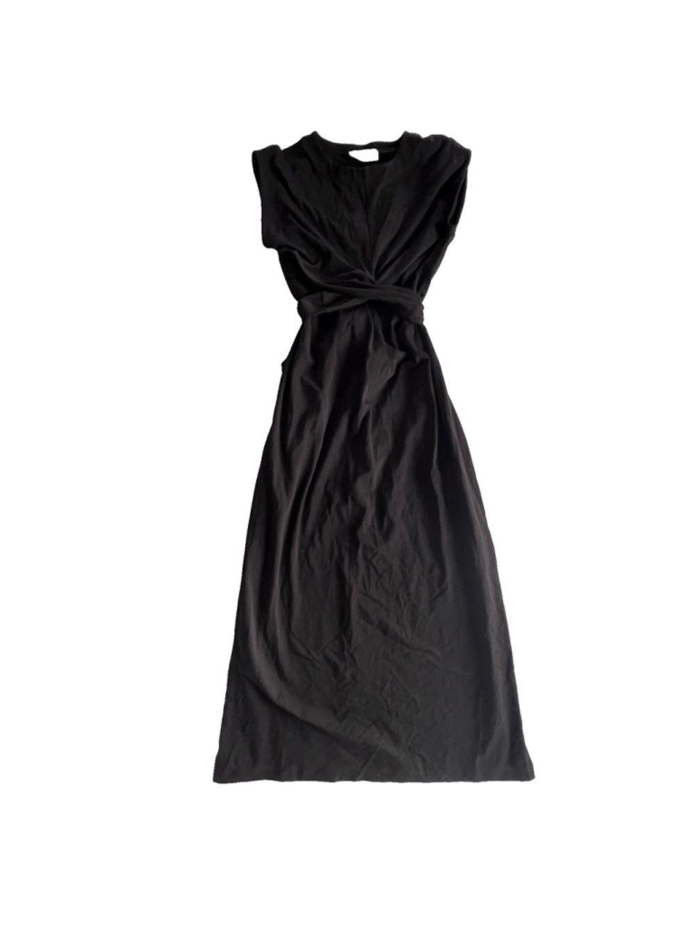 Modern Citizen Black Fei Tie Front Dress Sz S Black Organic Cotton Midi Capsule - Picture 3 of 12
